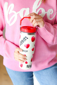 Valentines Heart XOXO Tumbler with Top Handle