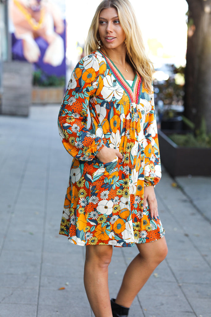 Rust shop shift dress