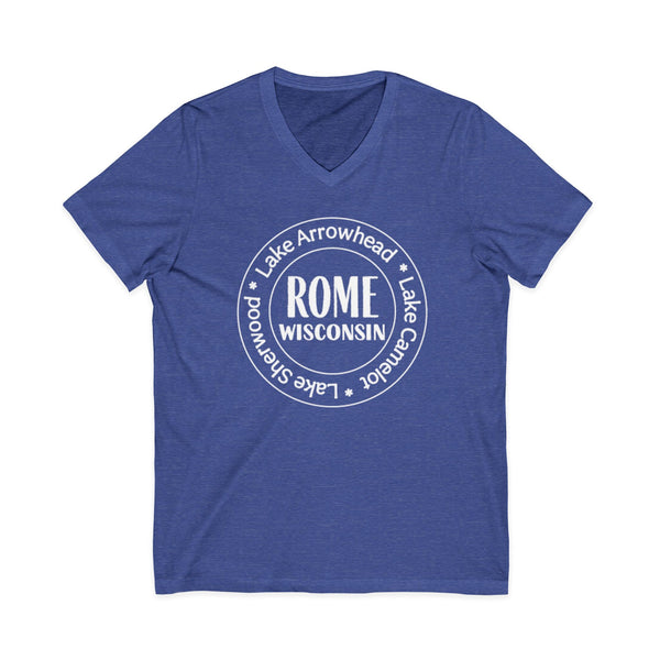 Rome, Wisconsin Tri Lakes Casual V-Neck Tee
