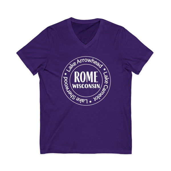 Rome, Wisconsin Tri Lakes Casual V-Neck Tee