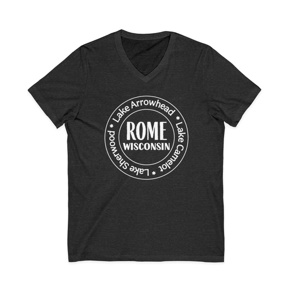 Rome, Wisconsin Tri Lakes Casual V-Neck Tee