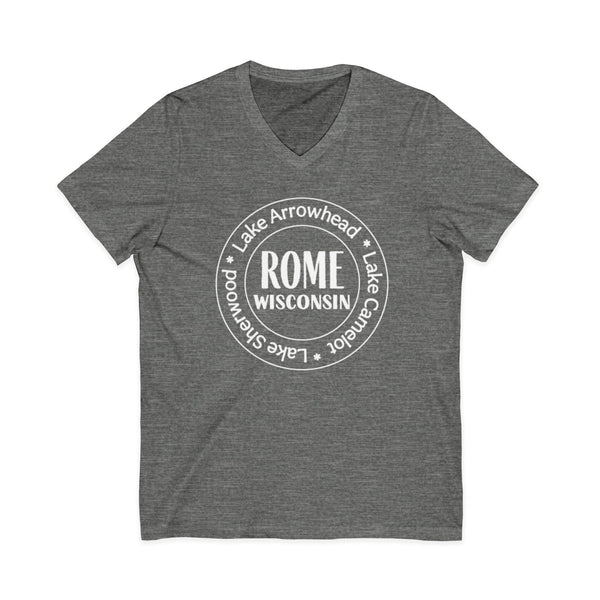 Rome, Wisconsin Tri Lakes Casual V-Neck Tee