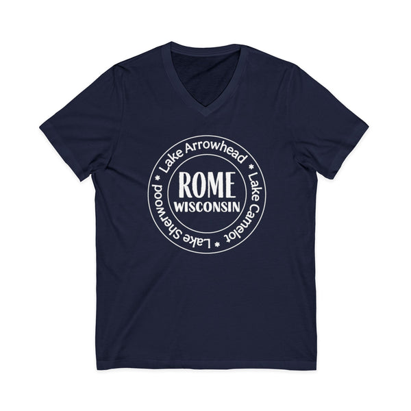 Rome, Wisconsin Tri Lakes Casual V-Neck Tee