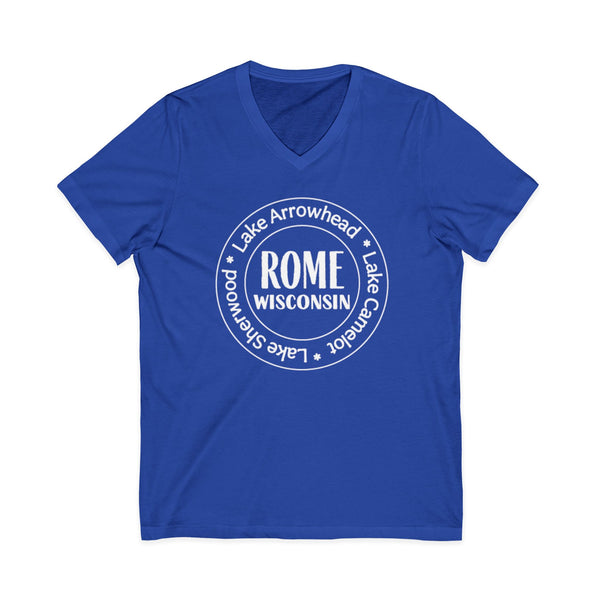 Rome, Wisconsin Tri Lakes Casual V-Neck Tee