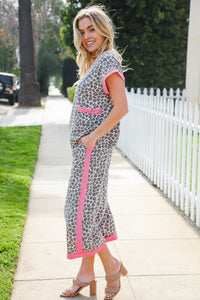 Best in Bold French Terry Leopard Print Track Pants