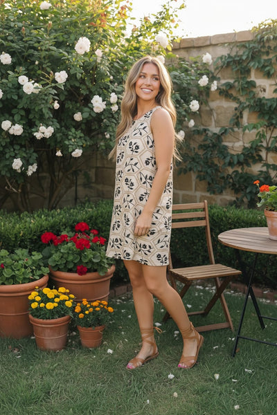 Sweet as Honey Floral Honeycomb Dress