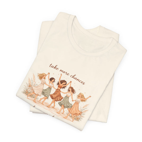 Boho Dance Girls Tee — "Take More Chances, Dance More Dances" Cotton T-Shirt