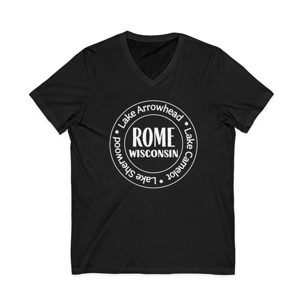 Rome, Wisconsin Tri Lakes Casual V-Neck Tee