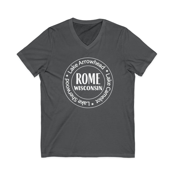 Rome, Wisconsin Tri Lakes Casual V-Neck Tee