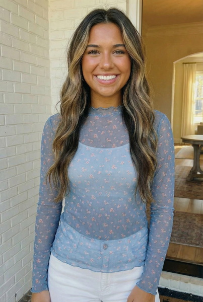 Oh My Darling Floral Mesh Top