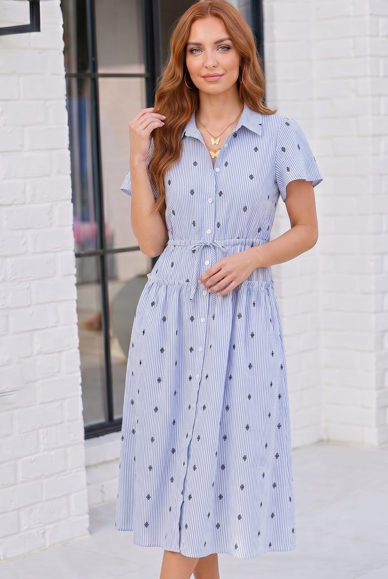 warehouse stripe button midi dress Black Warehouse Metallic Shadow Stripe Tie Neck Button Side Wrap Midi Dress