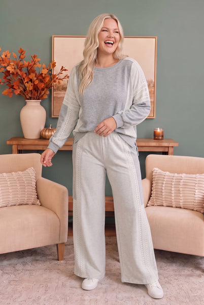 Lounging in Lace Grey Set