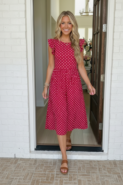 Sweet Days Polka Dot Midi Dress