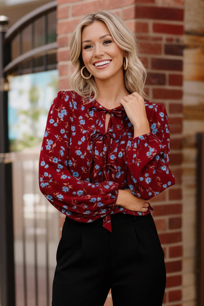 Cranberry Bloom Blouse