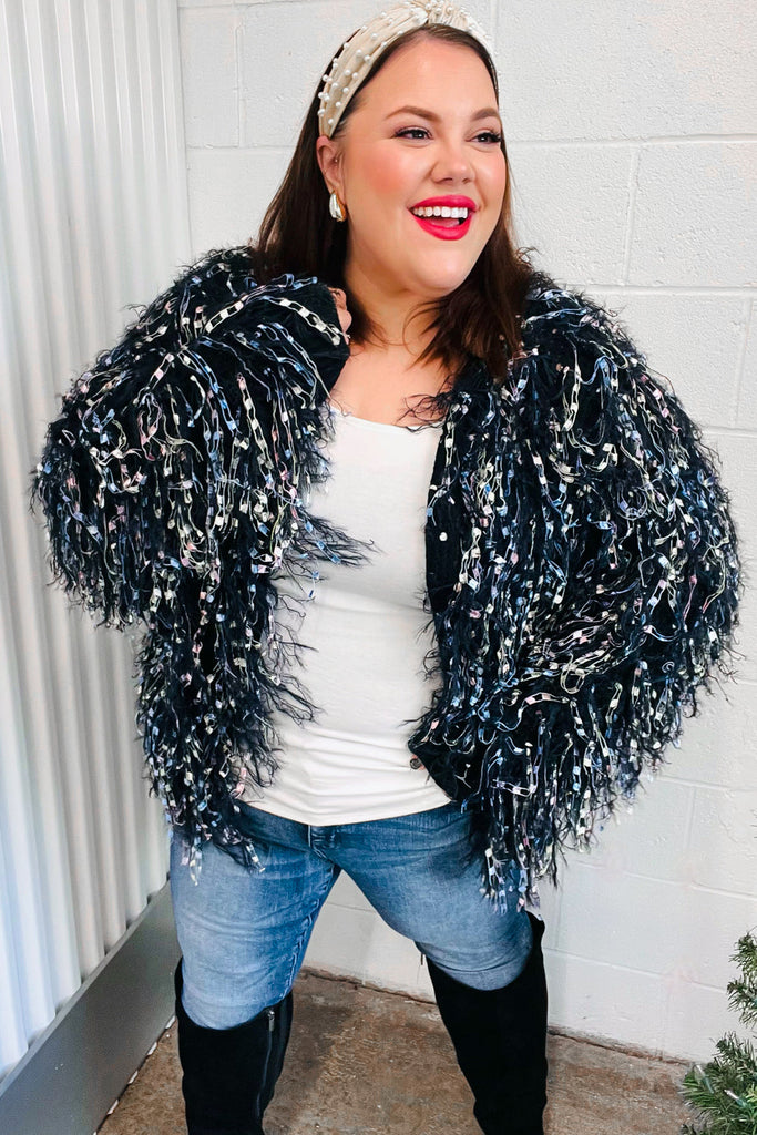 Plus size fringe cardigan outlet