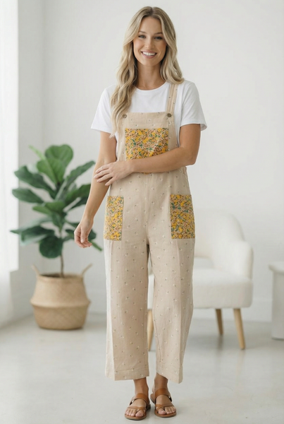 Sunflower Patch Pocket Overalls